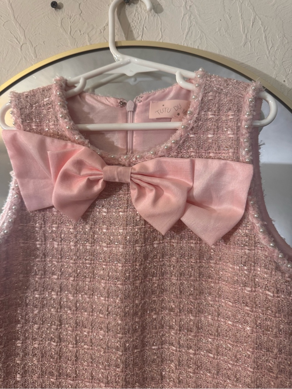 Tutu Du Monde Pink Tweed Bow Formal Dress
